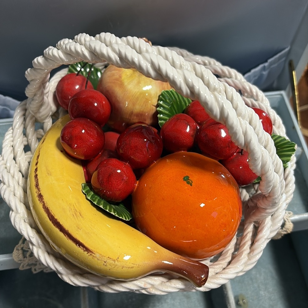 Vintage Ceramic Fruit Basket with Decorative Fruits Woven Made in Italy
R - Picture 4 of 4